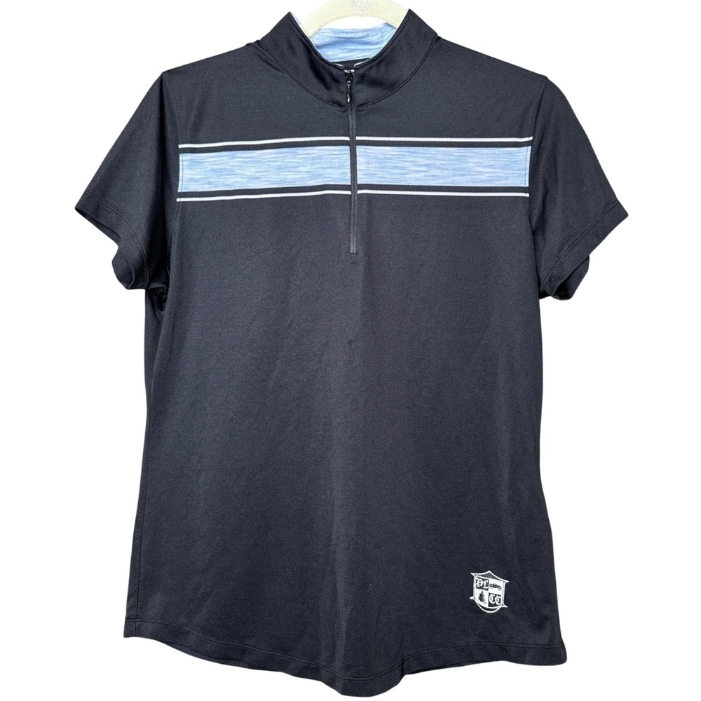 FootJoy Womens Quarter Zip Golf Polo Medium Colorblock Shirt Short Sleeve Sporty